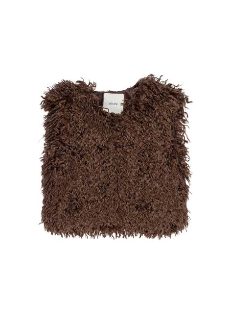Gilet in pelliccia ecologica Lù-Lù BY MISS GRANT | LL4587MORO